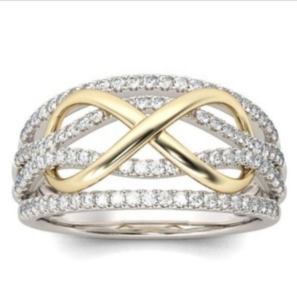 Delicate White Gold Plated Infinity Ring Sz 7 NWOT - Picture 2 of 8